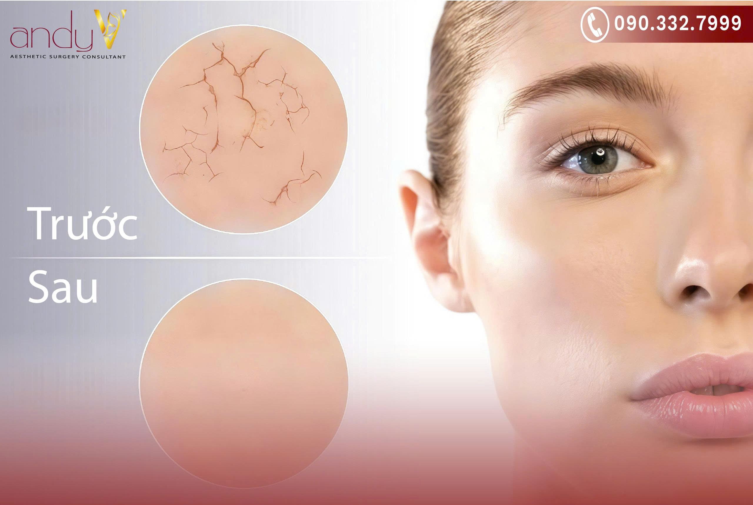 Hình ảnh thể hiện sự thay đổi từ làn da thô ráp, thiếu sức sống sang làn da mềm mại, căng mọng và khỏe mạnh