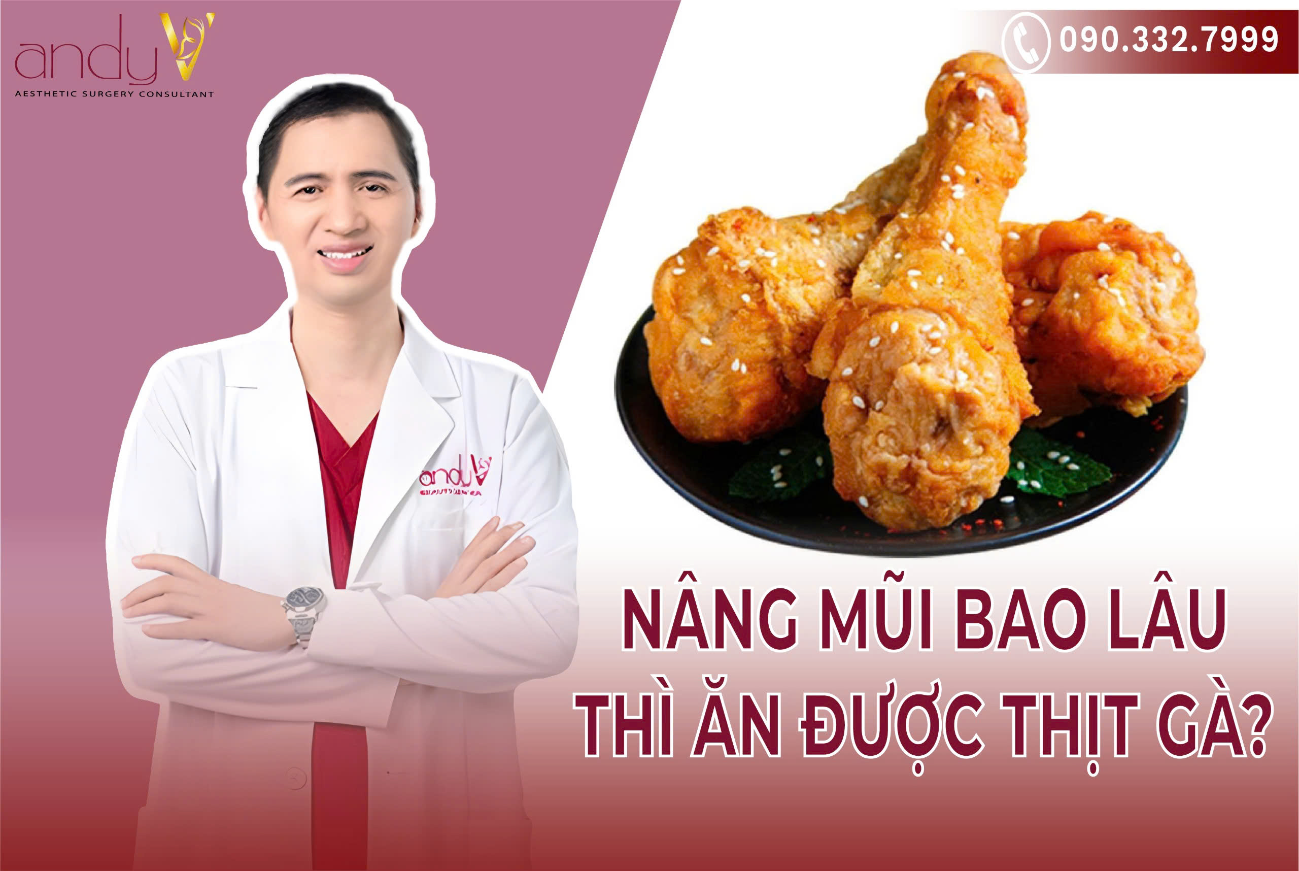 Nâng mũi bao lâu thì ăn được thịt gà?