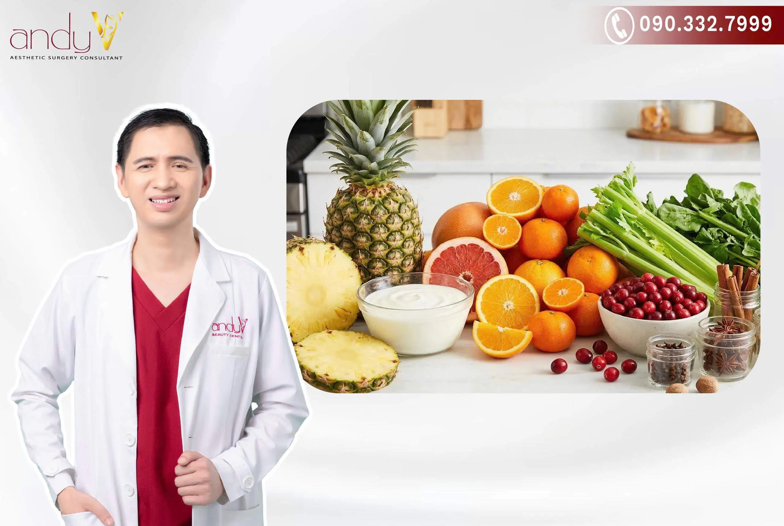 Hình ảnh các loại trái cây và thực phẩm tự nhiên giúp giải đáp thắc mắc ăn gì để cô bé có vị ngọt, thơm và cân bằng độ pH