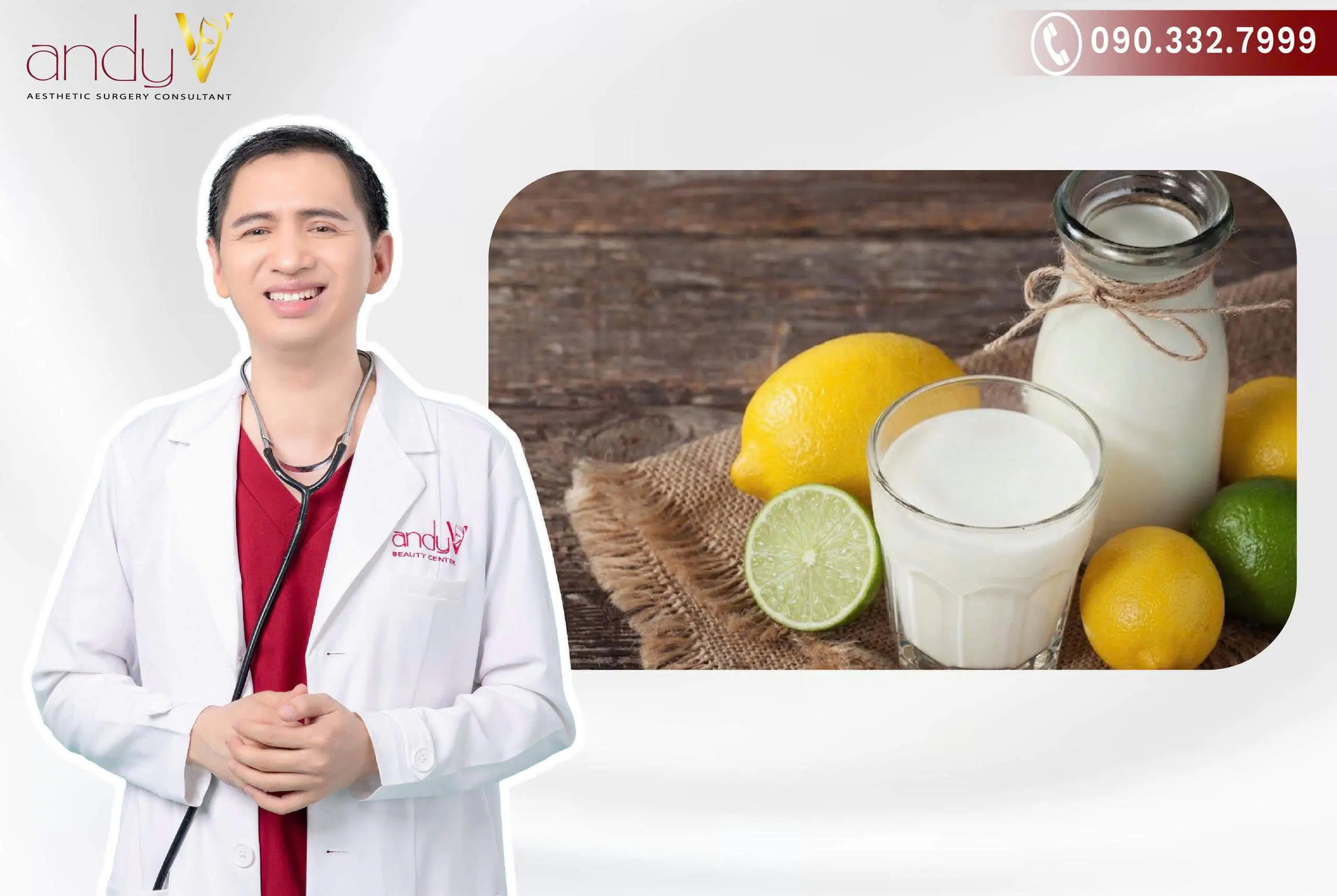 Sự kết hợp giữa Vitamin C trong chanh tươi và axit lactic trong sữa giúp tẩy thâm sạm tự nhiên