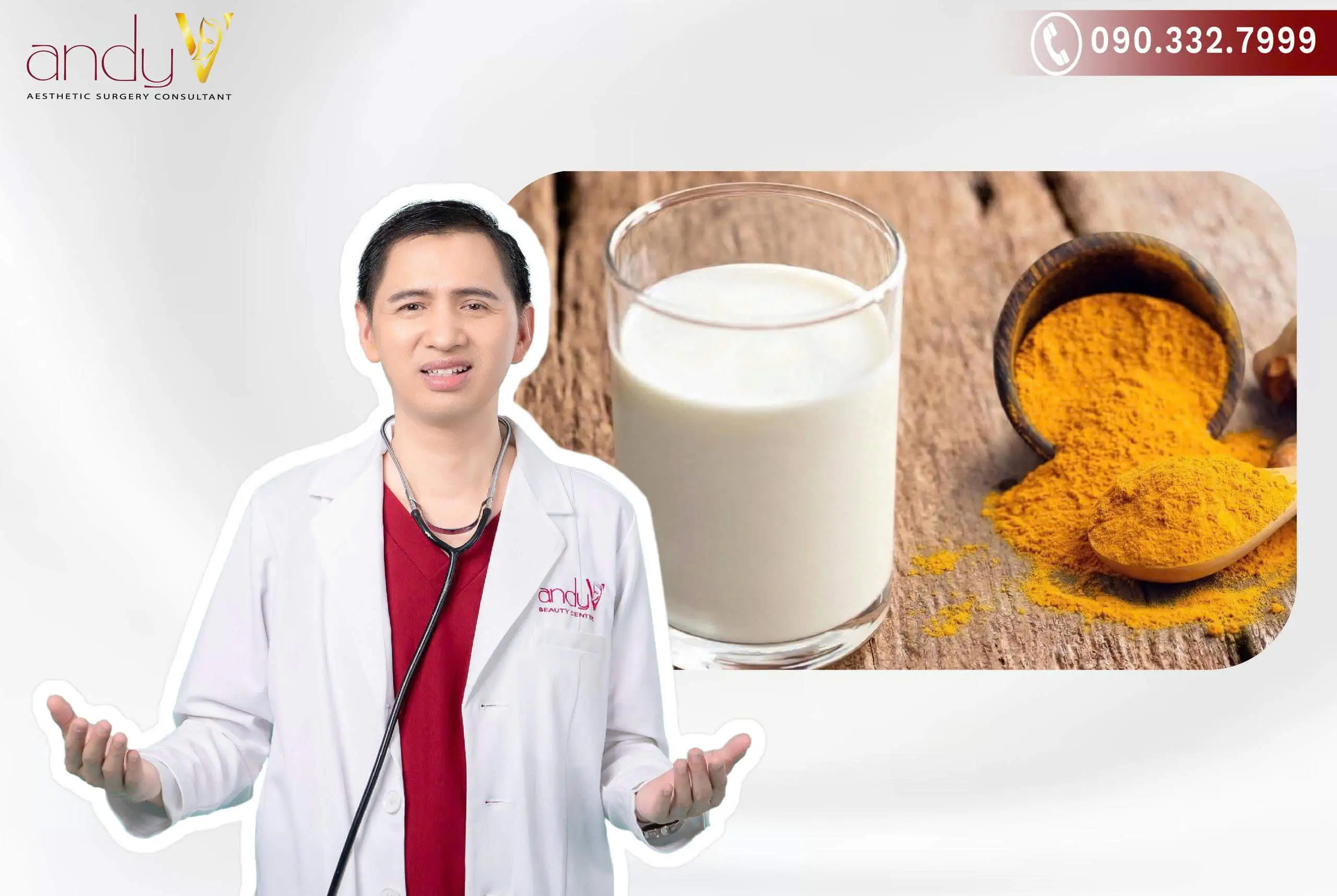 Sự kết hợp giữa Axit Lactic trong sữa tươi không đường và hoạt chất Curcumin trong tinh bột nghệ giúp tẩy tế bào chết